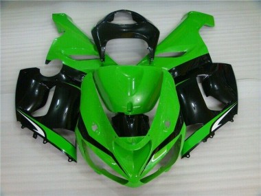 Vert Blanc Noir Carénage Moto Kawasaki ZX6R 2005-2006