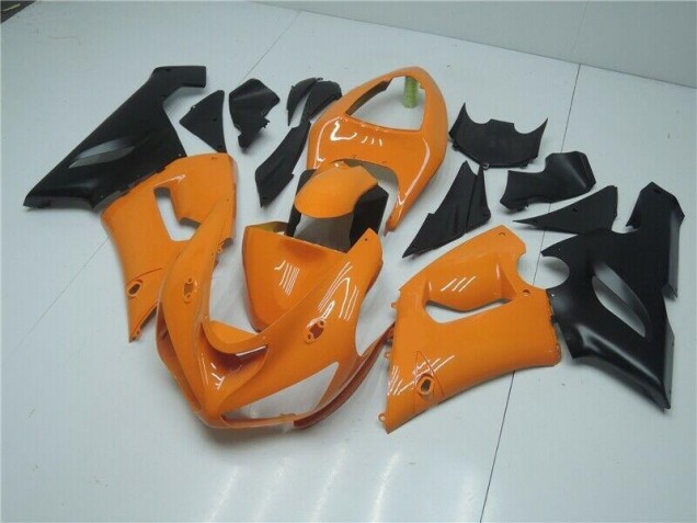Orange Noir Carénage Moto Kawasaki ZX6R 2005-2006 Orange Noir Carénage Moto Kawasaki ZX6R 2005-2006