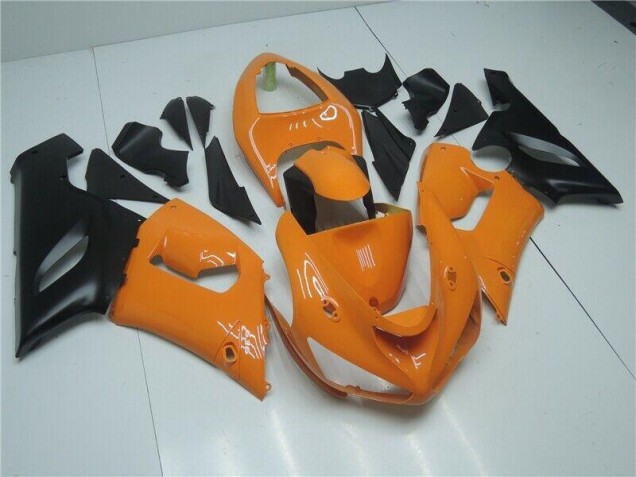 Orange Noir Carénage Moto Kawasaki ZX6R 2005-2006 Orange Noir Carénage Moto Kawasaki ZX6R 2005-2006