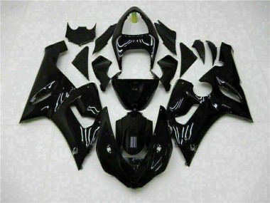 Noir Brillant Carénages Moto Kawasaki ZX6R 2005-2006