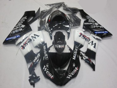 Blanc Noir Carénages Moto Kawasaki ZX6R 2005-2006