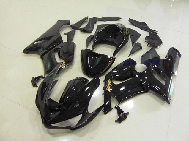 Noir Brillant Or Décalque Carénage Moto Kawasaki ZX6R 2005-2006 Noir Brillant Or Décalque Carénage Moto Kawasaki ZX6R 2005-2006