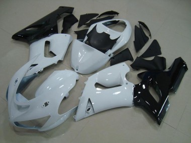 Blanc Noir Carénage Moto Kawasaki ZX6R 2005-2006