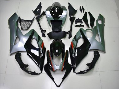 Noir Argent Carénage Moto Suzuki GSXR 1000 K5 2005-2006