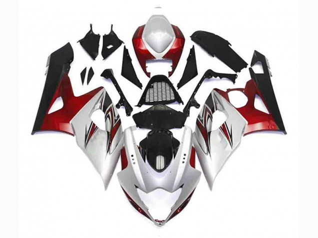 Argent Rouge Noir Carénage Moto Suzuki GSXR 1000 K5 2005-2006
