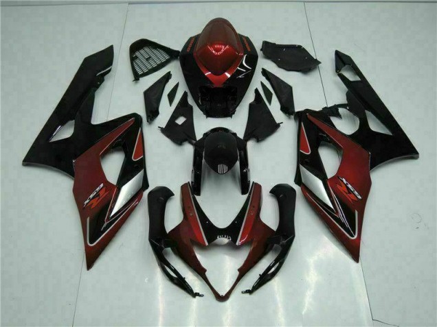 Rouge Noir Kit Carénages Motos & Plastique Suzuki GSXR 1000 K5 2005-2006