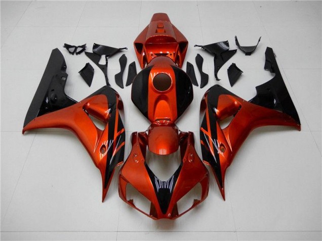 Orange Noir Carénage Moto Honda CBR 1000 RR 2006-2007 Orange Noir Carénage Moto Honda CBR 1000 RR 2006-2007