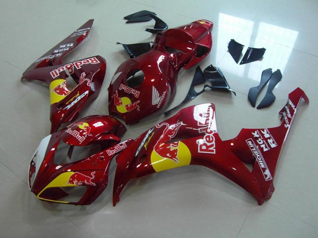 Rouge Bonbon Red Bull Carénage Moto Honda CBR 1000 RR 2006-2007 Rouge Bonbon Red Bull Carénage Moto Honda CBR 1000 RR 2006-2007