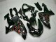 Noir Rouge Flamme Carénages Moto Kawasaki ZX10R 2006-2007
