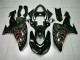 Noir Rouge Flamme Carénages Moto Kawasaki ZX10R 2006-2007
