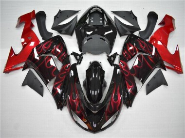 Rouge Flamme Carénage Moto Kawasaki ZX10R 2006-2007