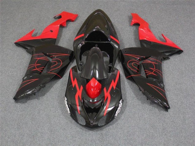 Noir Rouge Carénage Moto Kawasaki ZX10R 2006-2007 Noir Rouge Carénage Moto Kawasaki ZX10R 2006-2007