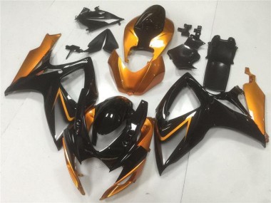 Noir Orange Carénages Moto Suzuki GSXR 600 / 750 K6 2006-2007