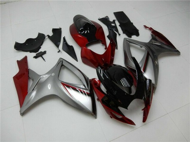 Rouge Argent Carénage Moto Suzuki GSXR 600 / 750 K6 2006-2007 Rouge Argent Carénage Moto Suzuki GSXR 600 / 750 K6 2006-2007
