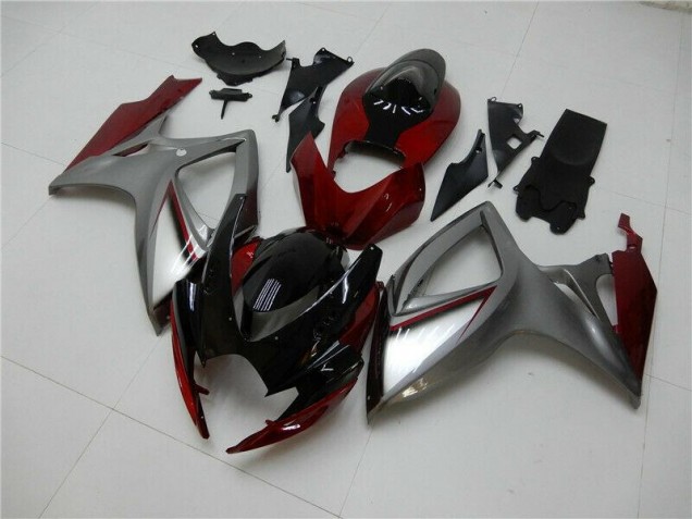 Rouge Argent Carénage Moto Suzuki GSXR 600 / 750 K6 2006-2007 Rouge Argent Carénage Moto Suzuki GSXR 600 / 750 K6 2006-2007