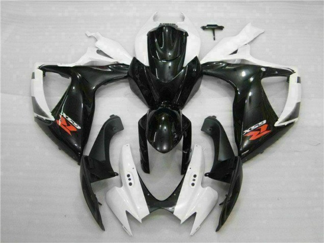 Blanc Noir Carénage Moto Suzuki GSXR 600 / 750 K6 2006-2007 Blanc Noir Carénage Moto Suzuki GSXR 600 / 750 K6 2006-2007