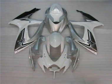 Blanc Argent Carénages Moto Suzuki GSXR 600 / 750 K6 2006-2007