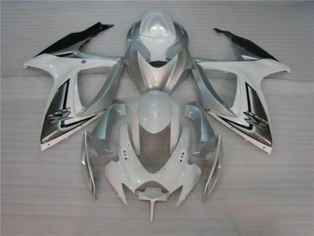 Blanc Argent Carénages Moto Suzuki GSXR 600 / 750 K6 2006-2007