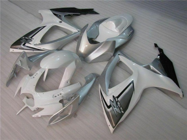 Blanc Argent Kit Carénages Motos Complet Suzuki GSXR 600 / 750 K6 2006-2007 Blanc Argent Kit Carénages Motos Complet Suzuki GSXR 600 / 750 K6 2006-2007