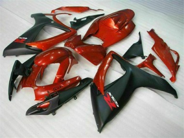 Rouge Noir Kit Carénages Motos Complet Suzuki GSXR 600 / 750 K6 2006-2007