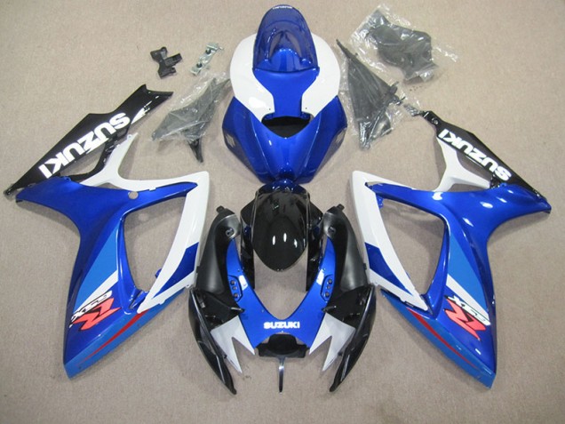 Bleu Blanc Carrosserie Moto Suzuki GSXR 600 K6 2006-2007 Bleu Blanc Carrosserie Moto Suzuki GSXR 600 K6 2006-2007
