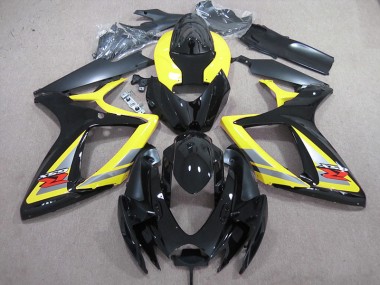 Noir Jaune Carénage Moto Suzuki GSXR 600 K6 2006-2007