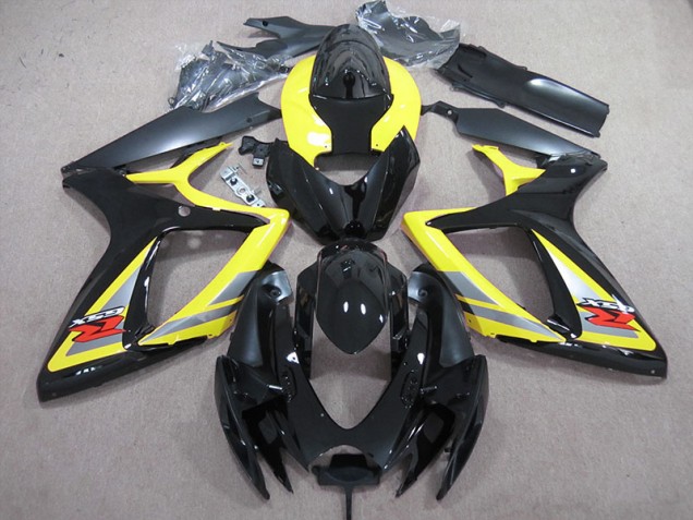 Noir Jaune Carénage Moto Suzuki GSXR 600 K6 2006-2007 Noir Jaune Carénage Moto Suzuki GSXR 600 K6 2006-2007