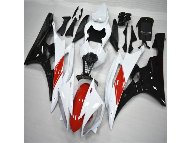 Rouge Blanc Noir Carénage Moto Yamaha R6 2006-2007