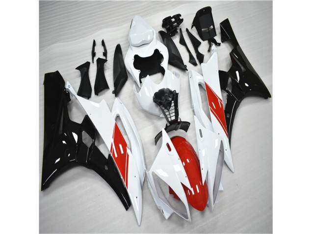 Rouge Blanc Noir Carénage Moto Yamaha R6 2006-2007