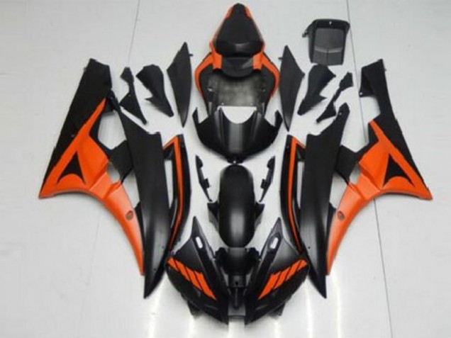Orange Noir Carénages Moto Yamaha R6 2006-2007 Orange Noir Carénages Moto Yamaha R6 2006-2007