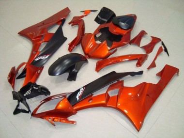 Orange Noir Mat Carénages Moto Yamaha R6 2006-2007