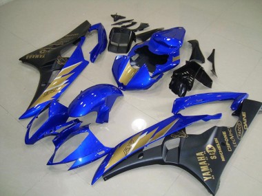 Noir Bleu avec Or Décalque Carénage Moto Yamaha R6 2006-2007