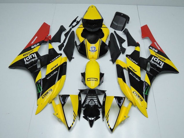 Jaune Noir Monster Carénage Moto Yamaha R6 2006-2007