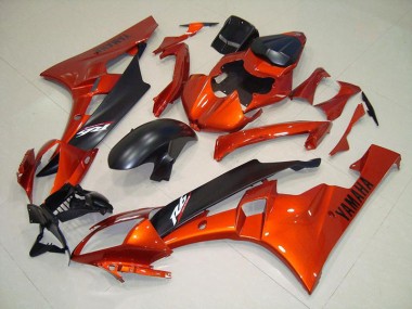 Orange Noir Mat Carénage Moto Yamaha R6 2006-2007