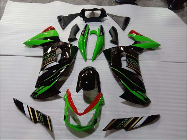 Vert Noir Carénage Moto Kawasaki EX650 2006-2008 Vert Noir Carénage Moto Kawasaki EX650 2006-2008