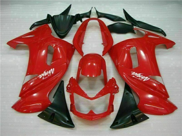 Brillant Rouge Carénage Moto Kawasaki EX650 2006-2008