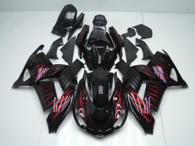 Rouge Flamme Carénage Moto Kawasaki ZX14R ZZR 1400 2006-2011
