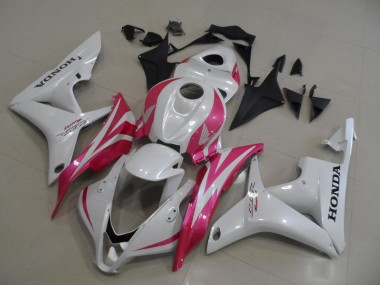 Blanc Nacré avec Rose Carénage Moto Honda CBR 600 RR 2007-2008