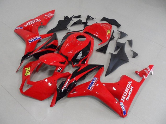 Rouge Noir Courses Carénage Moto Honda CBR 600 RR 2007-2008