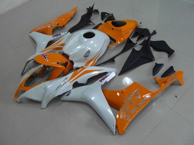 Blanc Nacré Orange Carénage Moto Honda CBR 600 RR 2007-2008 Blanc Nacré Orange Carénage Moto Honda CBR 600 RR 2007-2008