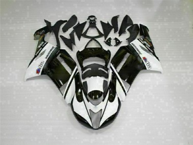 Noir Blanc Carénages Moto Kawasaki ZX6R 2007-2008