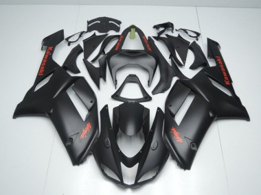Noir Mat avec Rouge Décalque Carénage Moto Kawasaki ZX6R 2007-2008