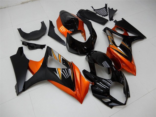 Orange Noir Carénage Moto Suzuki GSXR 1000 K7 2007-2008 Orange Noir Carénage Moto Suzuki GSXR 1000 K7 2007-2008
