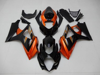 Orange Noir Carénage Moto Suzuki GSXR 1000 K7 2007-2008