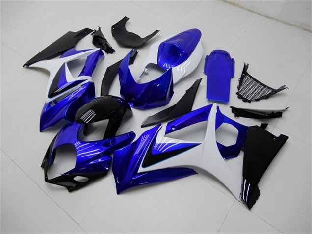 Bleu Blanc Noir Carénage Moto Suzuki GSXR 1000 K7 2007-2008
