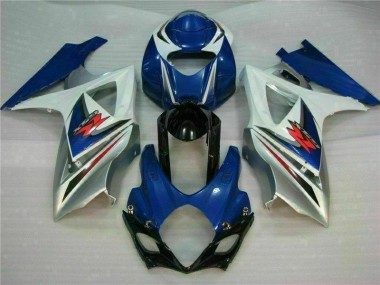 Bleu Blanc Kit Carénages Motos Complet Suzuki GSXR 1000 K7 2007-2008