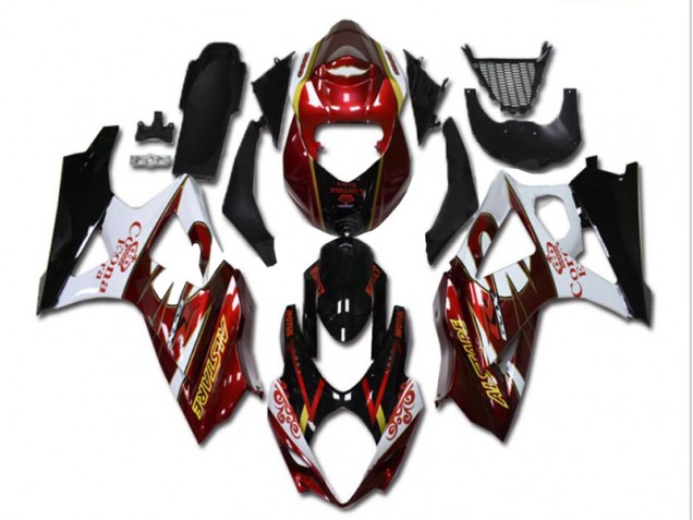 Rouge Blanc Noir Carénage Moto Suzuki GSXR 1000 K7 2007-2008 Rouge Blanc Noir Carénage Moto Suzuki GSXR 1000 K7 2007-2008