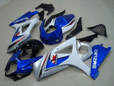 Blanc Bleu Carénage Moto Suzuki GSXR 1000 K7 2007-2008