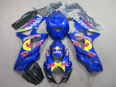 Bleu Red Bull Carénage Moto Suzuki GSXR 1000 K7 2007-2008