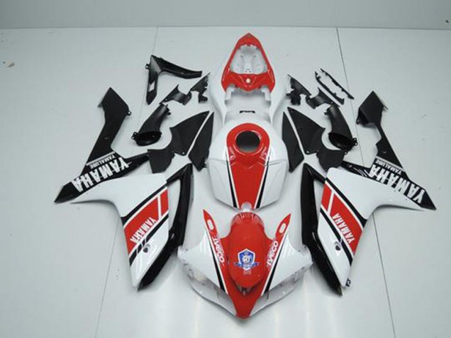 Factory Rouge Blanc Carénage Moto Yamaha R1 2007-2008